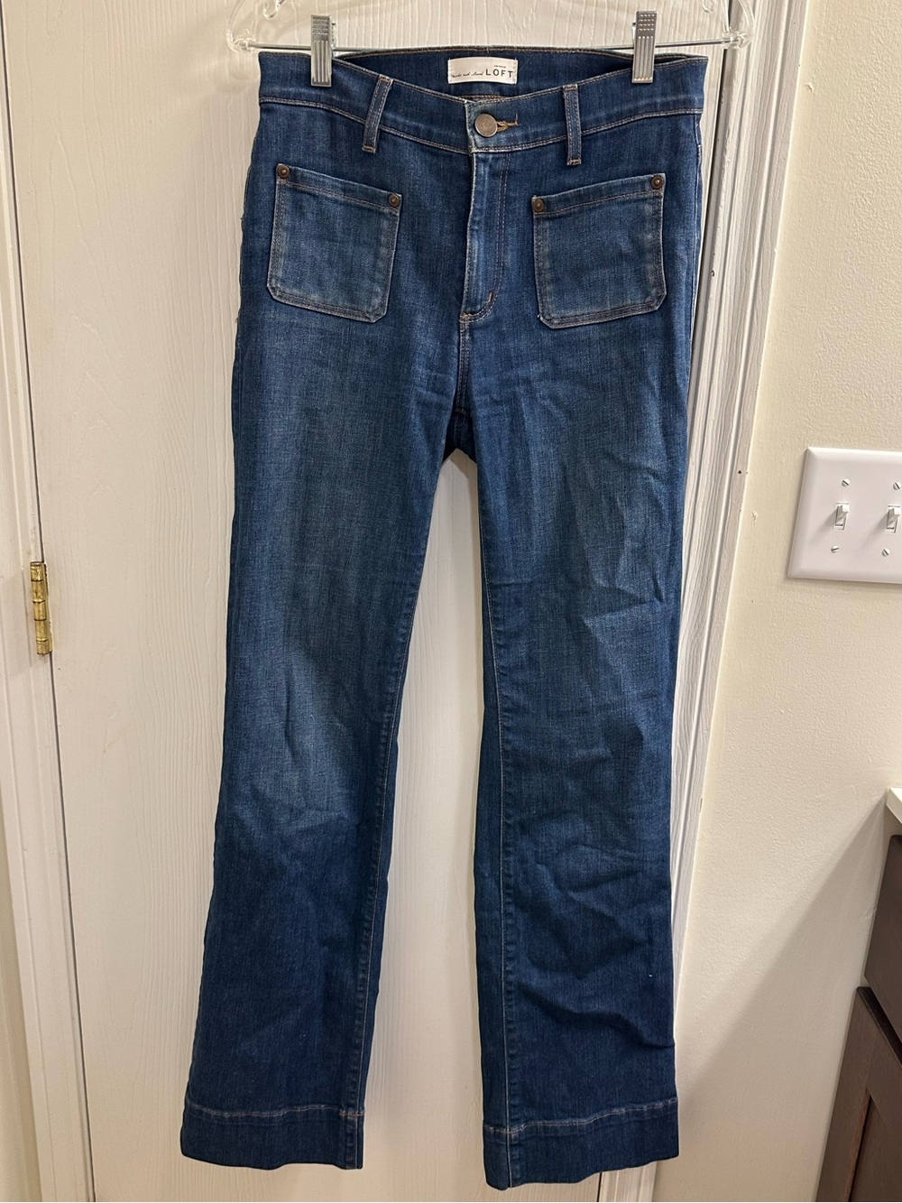 LOFT Women's Dark Blue Flare Jeans